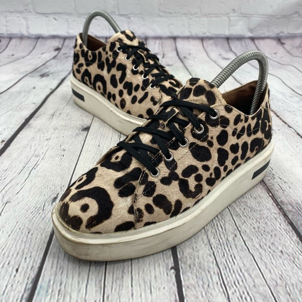 Linea Paola Karri II Genuine Calf Hair Animal Print Sneakers Women’s Size 8